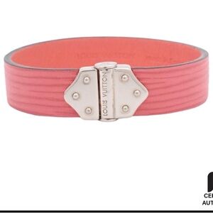 Louis Vuitton Rose Clair Epi Leather Spirit Bracelet with dust bag and  COA